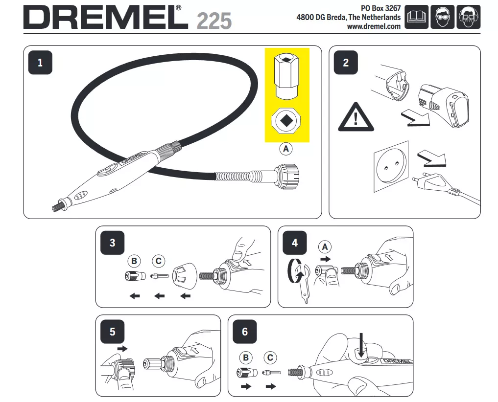 Entraînement arbre flexible Dremel 225